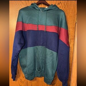 Vintage 90’s Colorblock Hoodie in Green, Red, and Blue